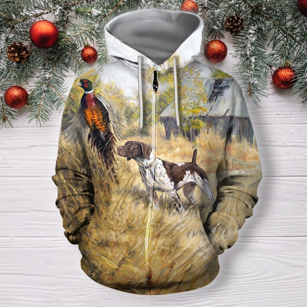 3D All Over Print Hunting Dog Pheasant Shirts Hoodie MP - Amaze Style™-Apparel