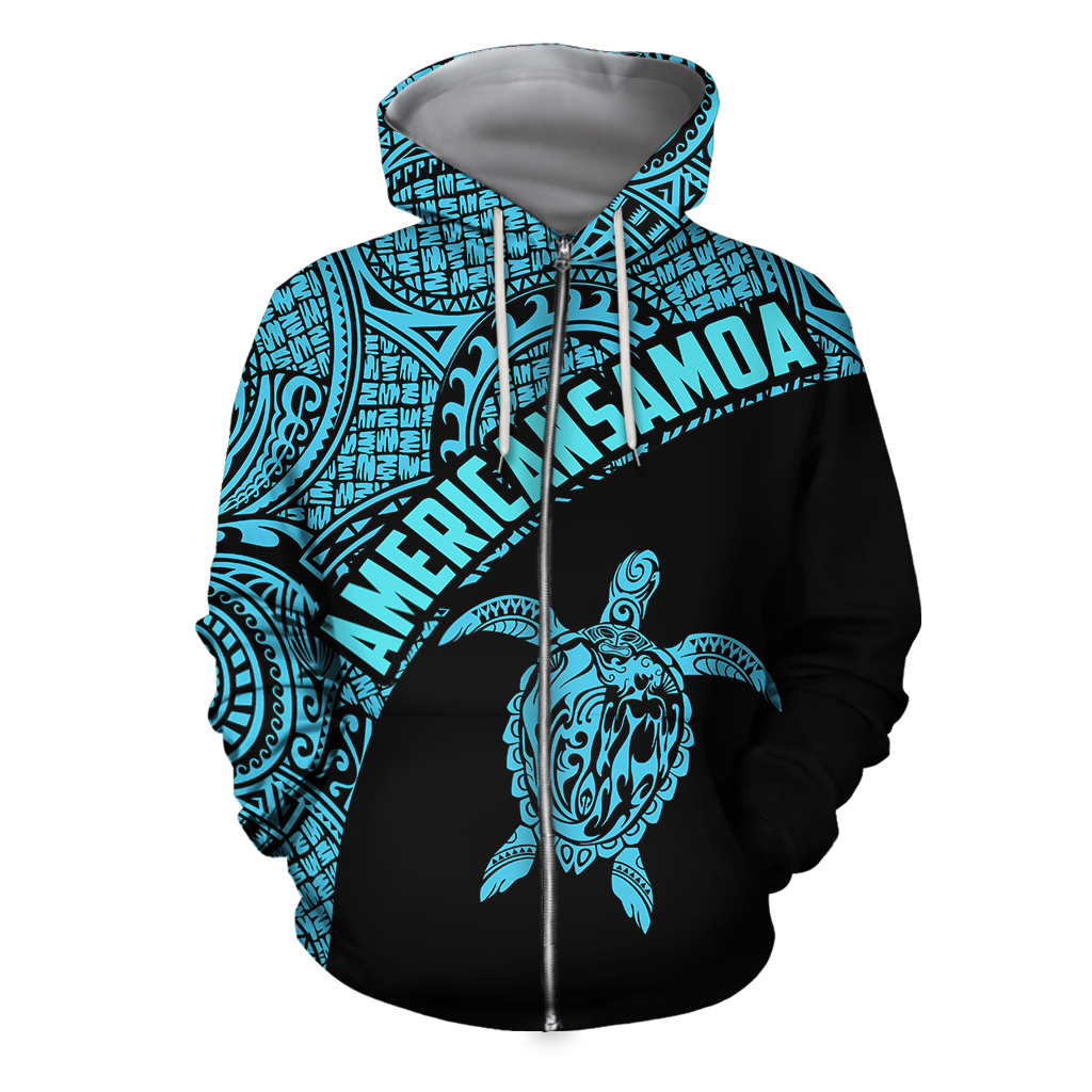 American Samoa Polynesian Hoodie - Blue PL - Amaze Style™-Apparel