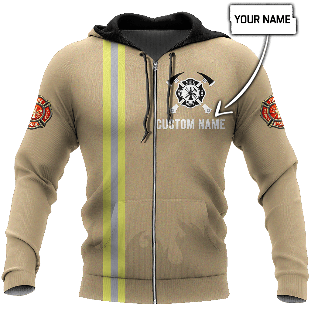 Customize Name Firefighter 3D All Over Printed Unisex Shirts