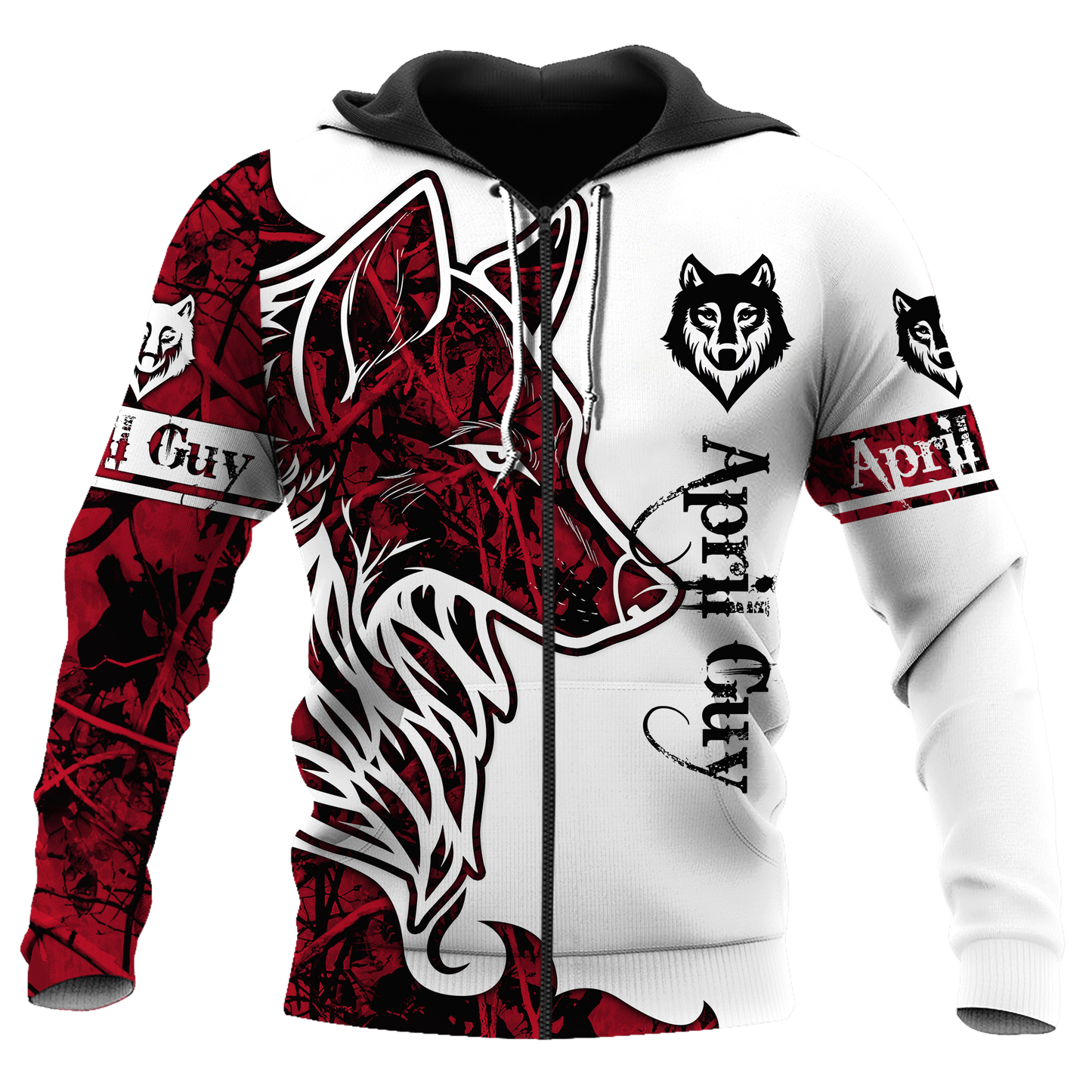 April Wolf 3D All Over Printed Unisex Hoodie