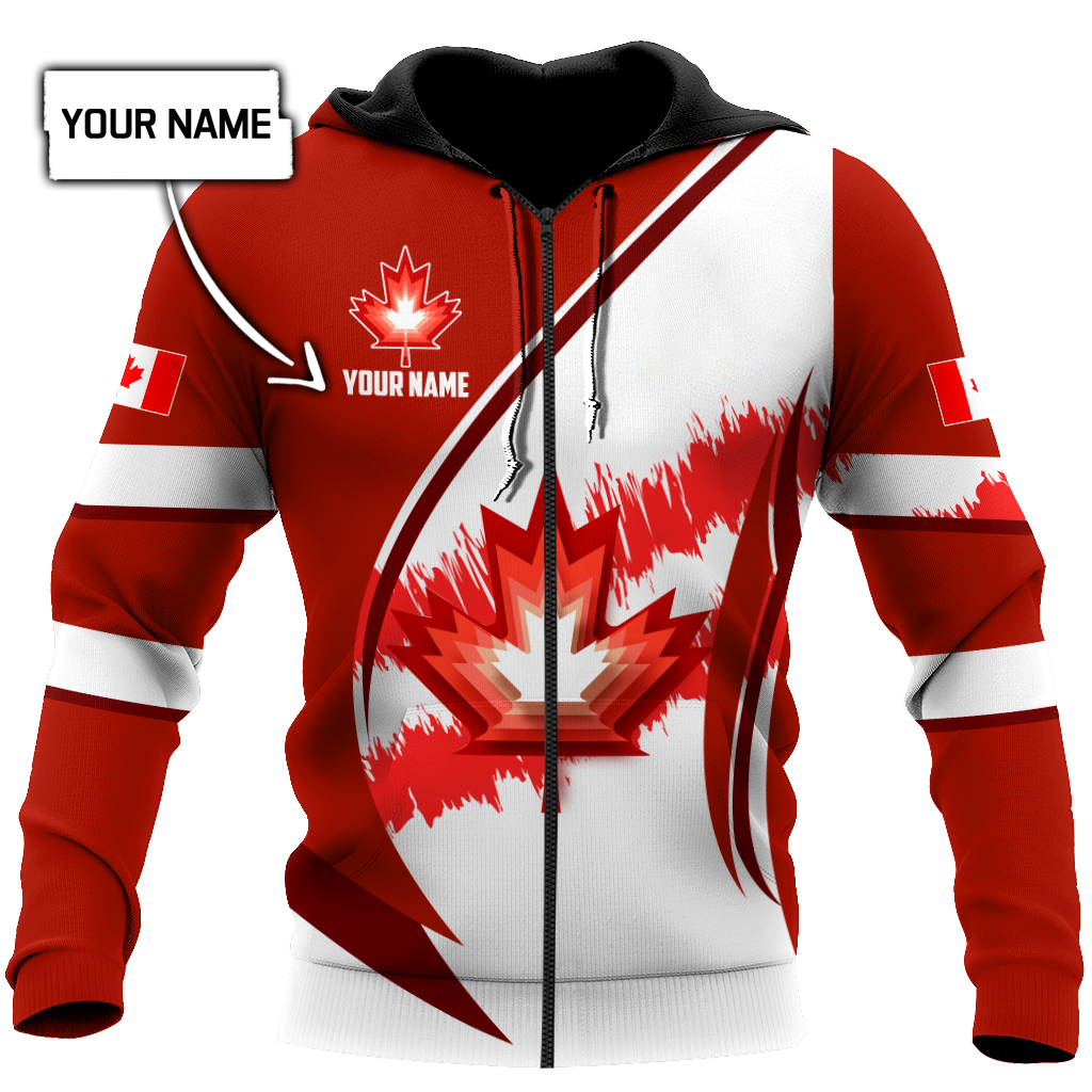 Canada Day No23 Personalized Maple Leaf Pullover Premium Unisex Hoodie