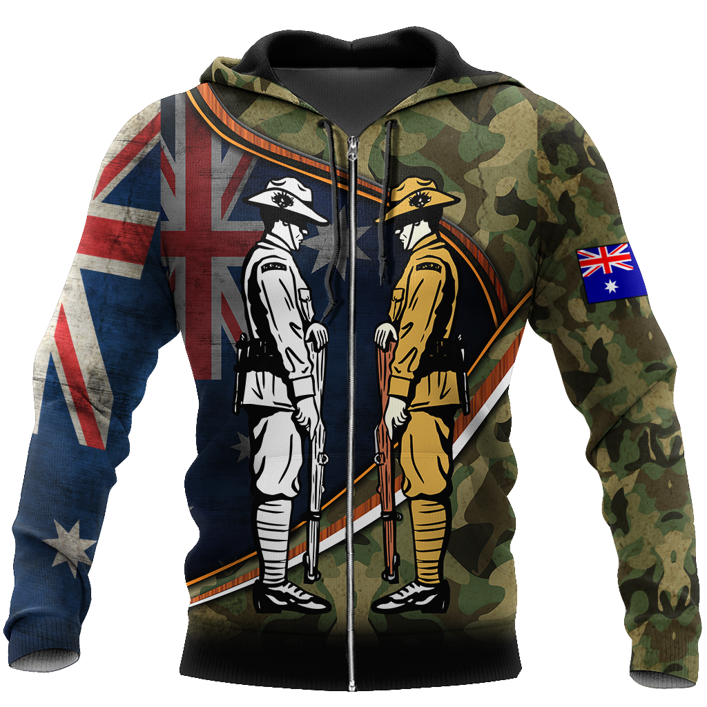 Tmarc Tee Remembrance Soldiers camo Australia and Kiwi 3D print shirts