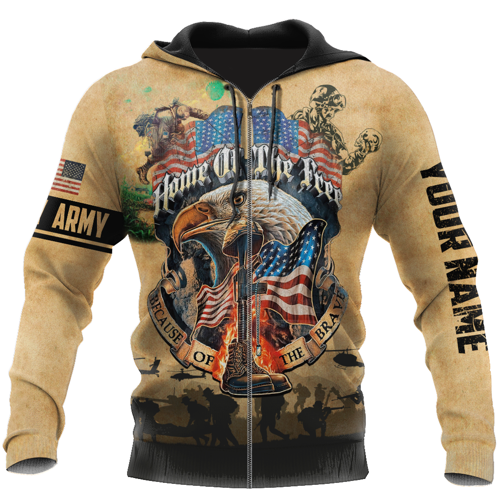 U.S Army veteran Home Free custom name design 3d print shirts Proud Military