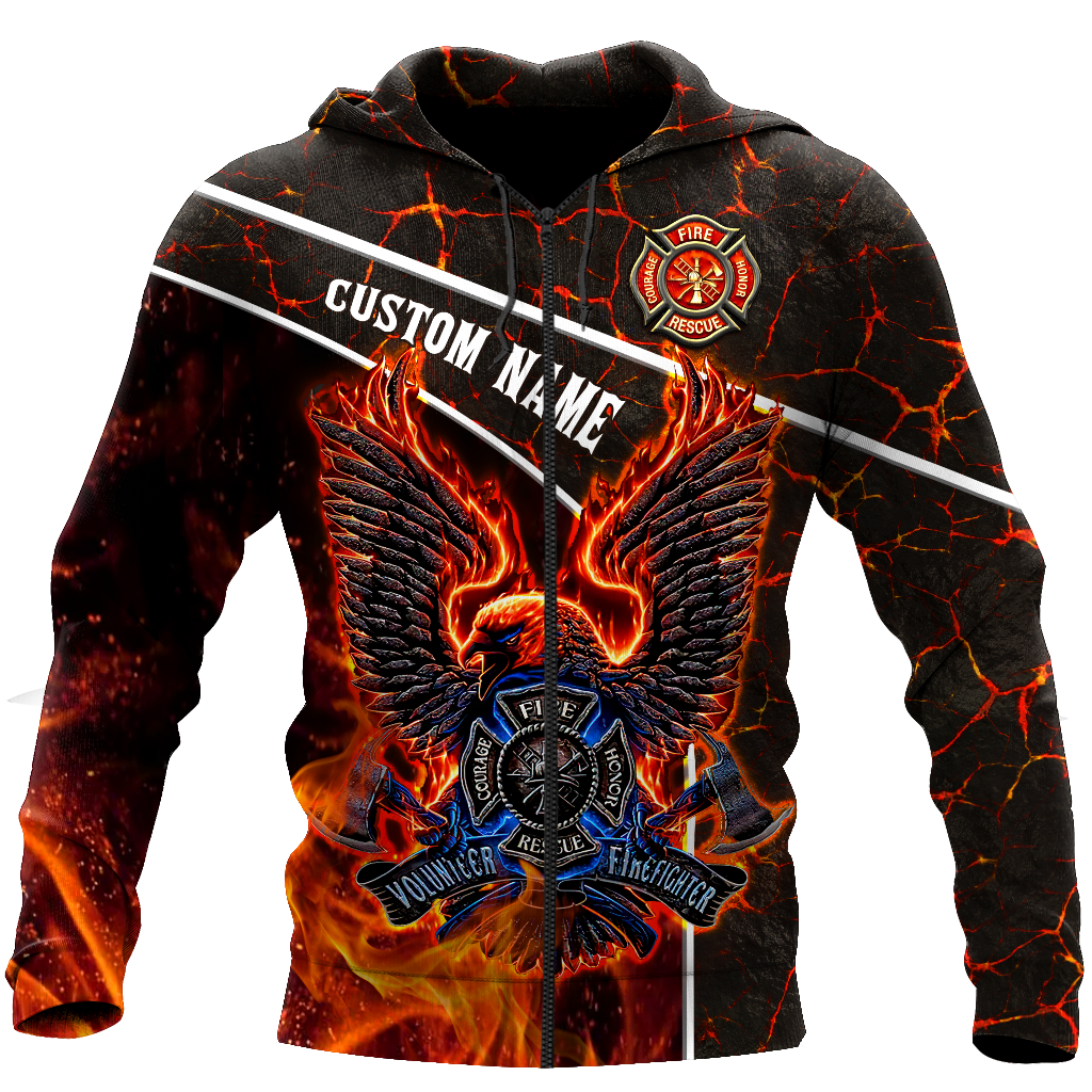 Customize Name Firefighter 3D All Over Printed Unisex Shirts