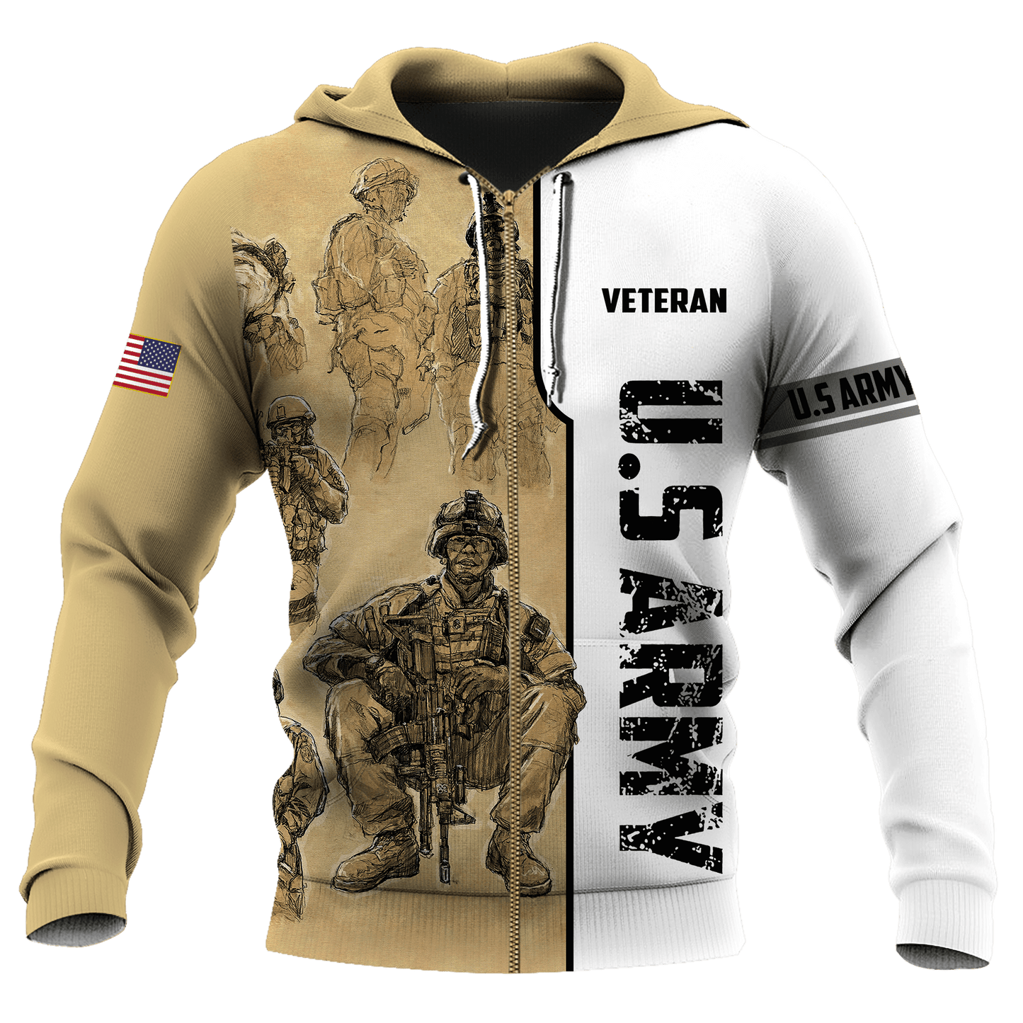 US Veteran 3D All Over Printed Unisex Hoodie