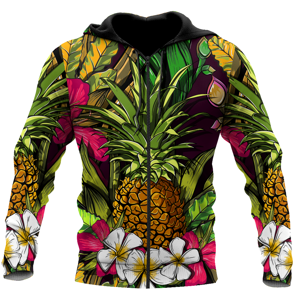 Amazing Polynesian Pineapple Hawaiian Style Unisex Deluxe Hoodie ML