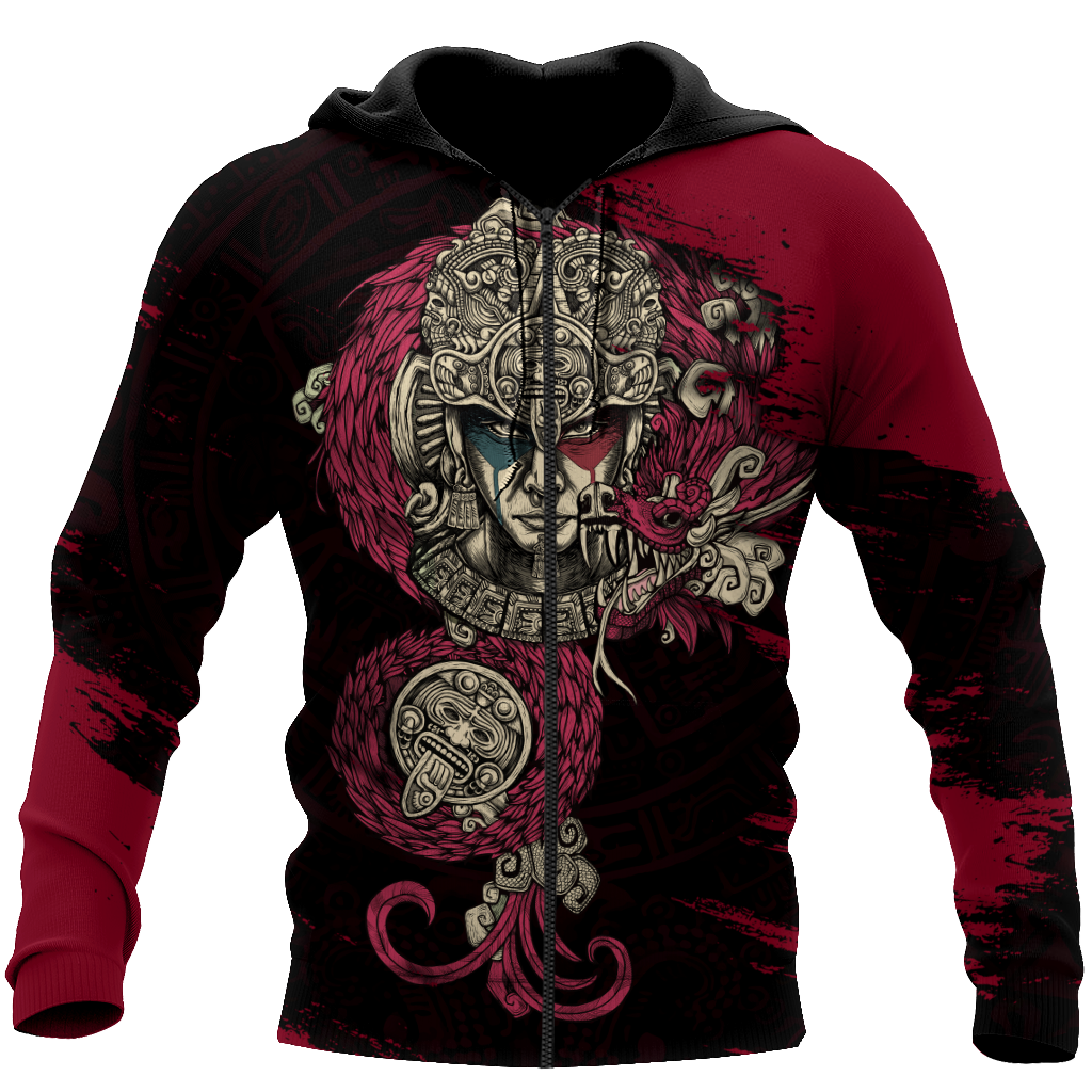 Aztec Warrior 3D All Over Printed Unisex Hoodie no2
