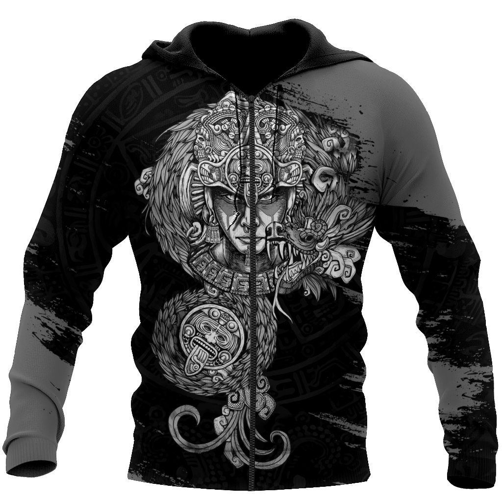 Aztec Warrior 3D All Over Printed Unisex Hoodie no1