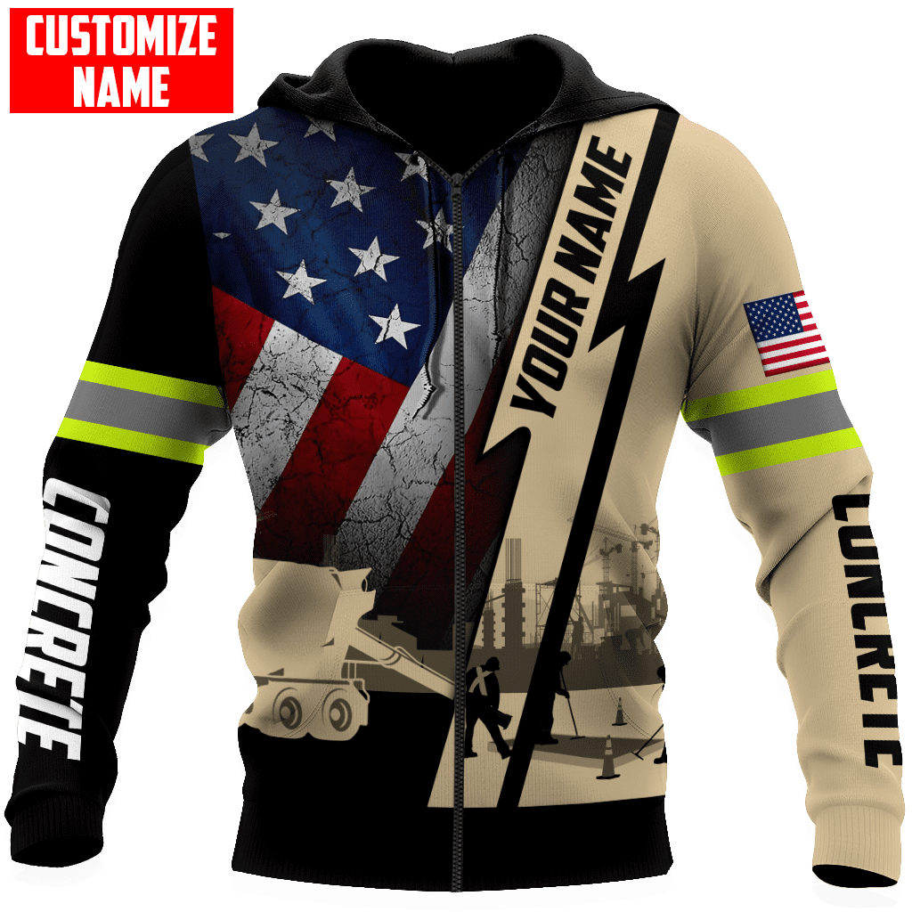 US Concrete Finisher Custom name 3D printed shirts
