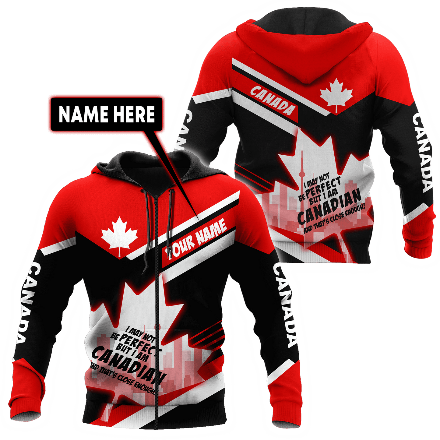 Canada Day No29 Personalized Name Pullover Premium Unisex Hoodie
