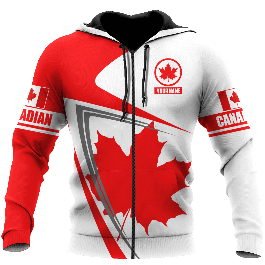 Canada Day No19 Personalized Name Pullover Premium Unisex Hoodie Maple Leaf