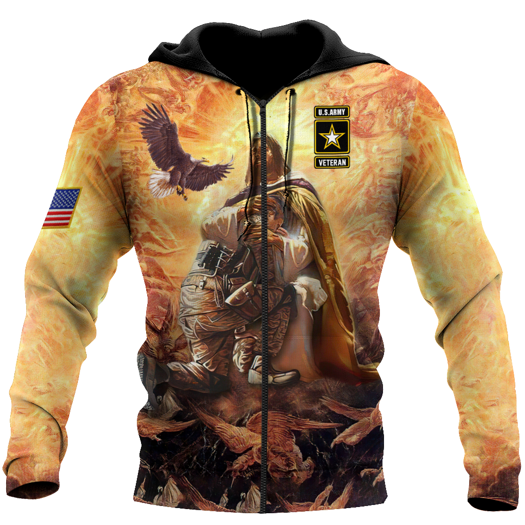 US Army Veteran Jesus 3D All Over Printed Unisex Shirts