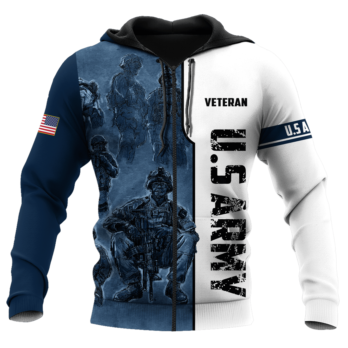 US Veteran 3D All Over Printed Unisex Hoodie