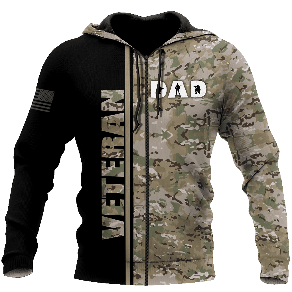 US Veteran Dad Camo 3d printed shirts Proud Military