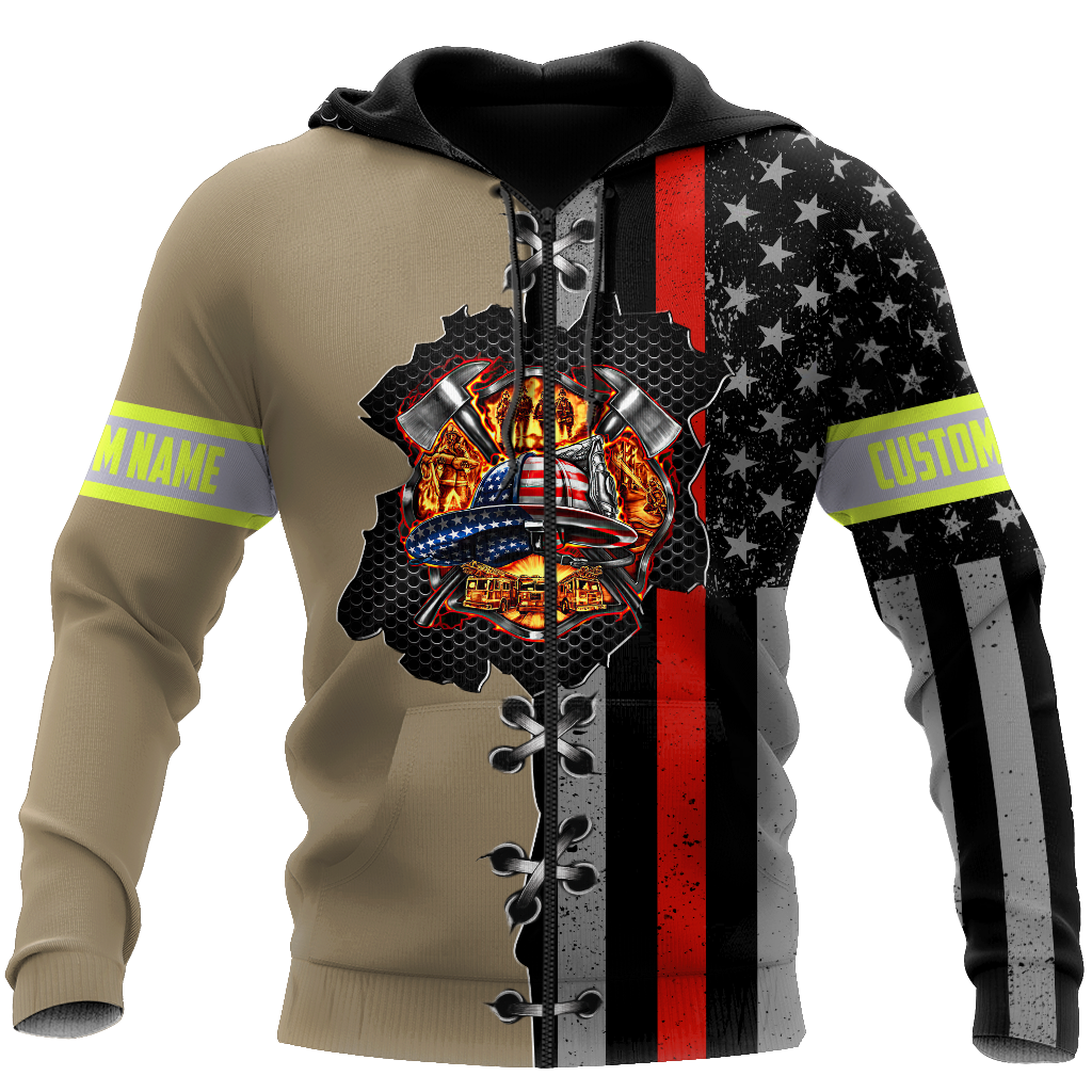 Customize Name Firefighter 3D All Over Printed Unisex Shirts