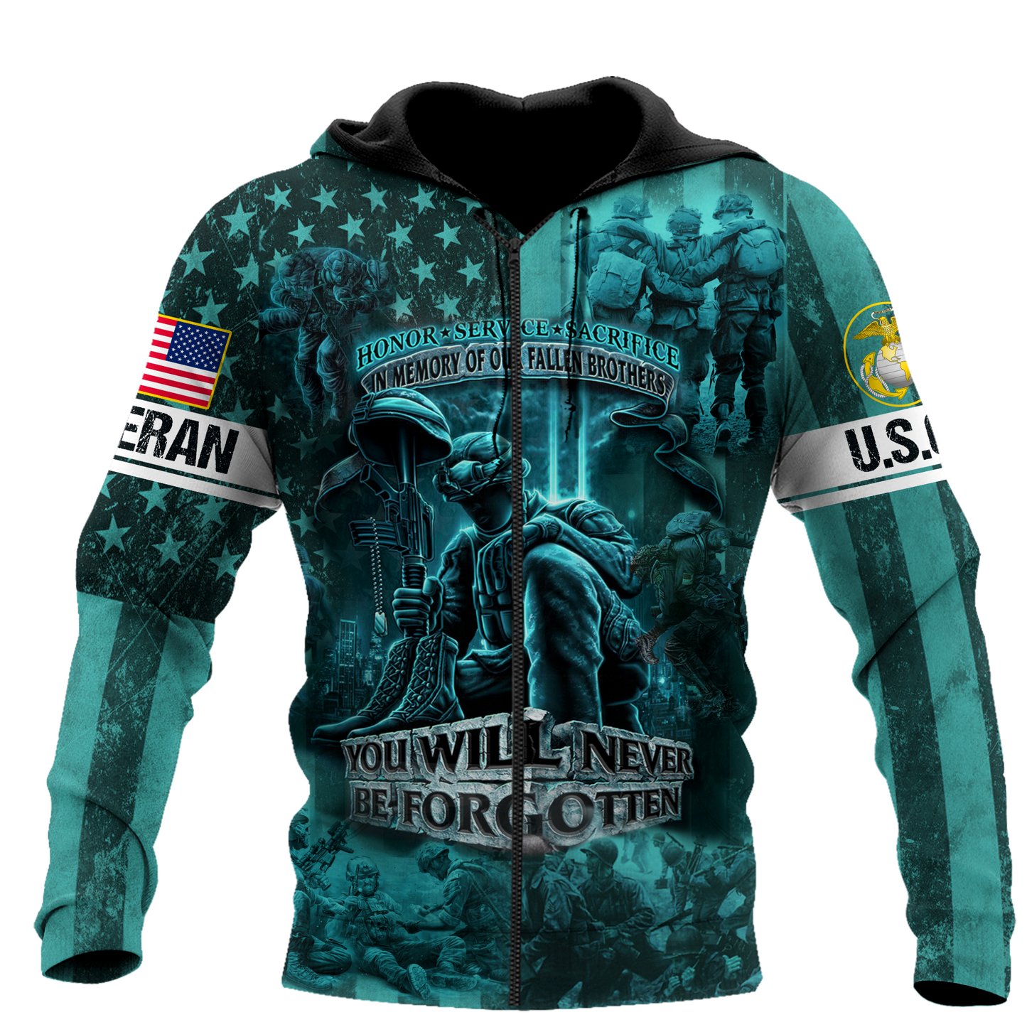 US Veteran You Will Never Be Forgotten 3D All Over Printed Unisex Shirts HN14102102