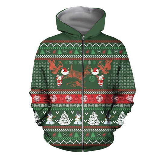3D All Over Printed Ugly Hunting Christmas Shirts-Apparel-6teenth World-ZIPPED HOODIE-S-Vibe Cosy™