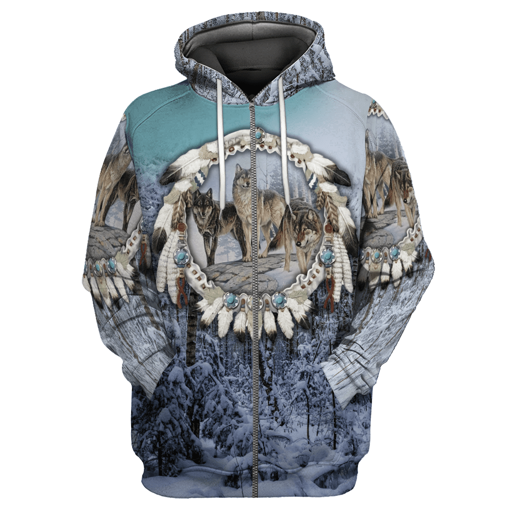 Wolf Native American 3D All Over Printed Unisex Shirt