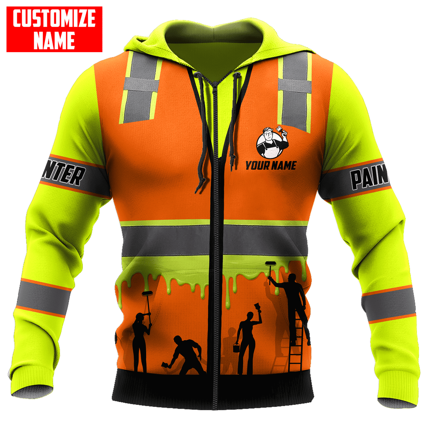 Tmarc Tee Personalized Name Painter 3D All Over Printed Unisex Shirts Safety