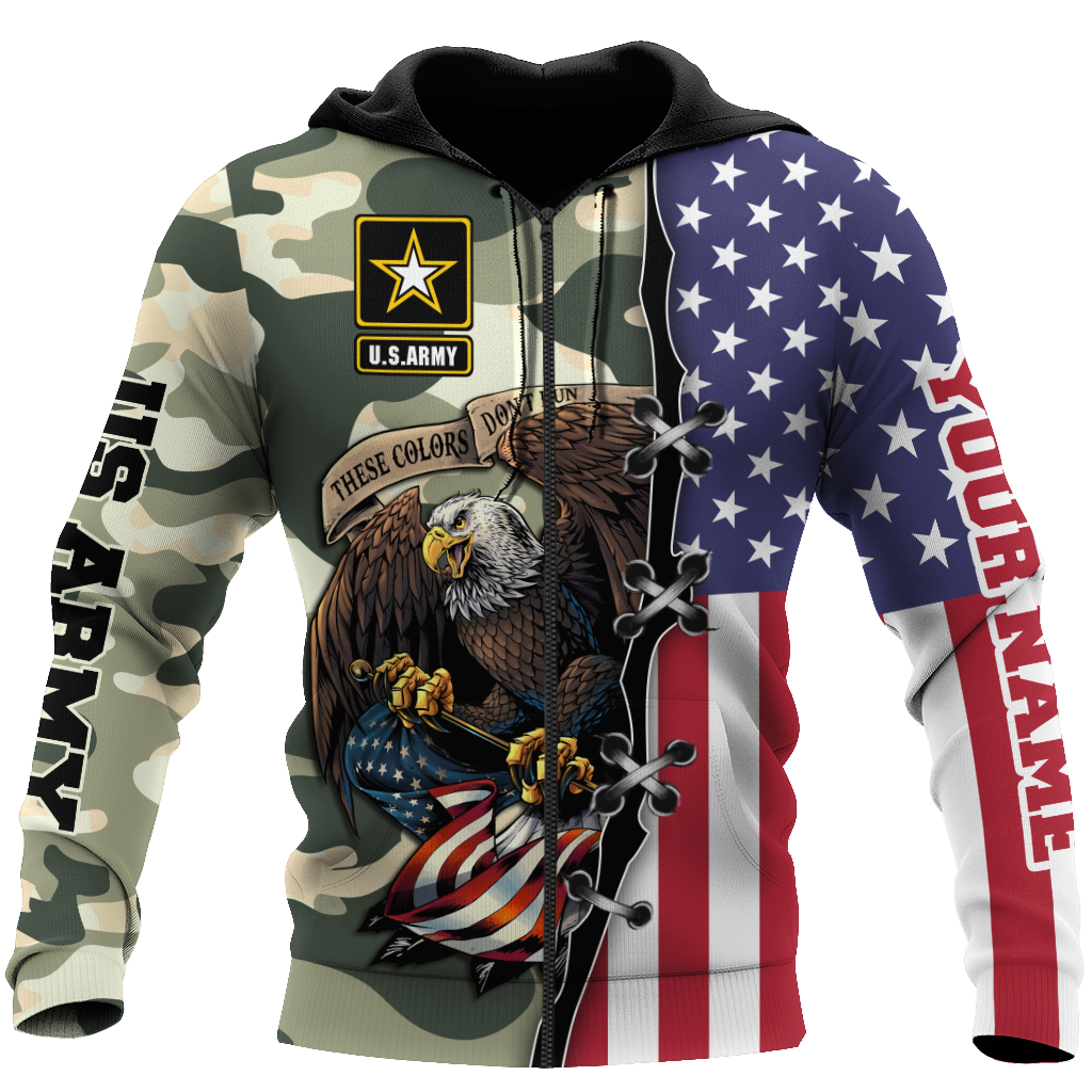 US Veteran Personalized name 3D All Over Printed Unisex Hoodie