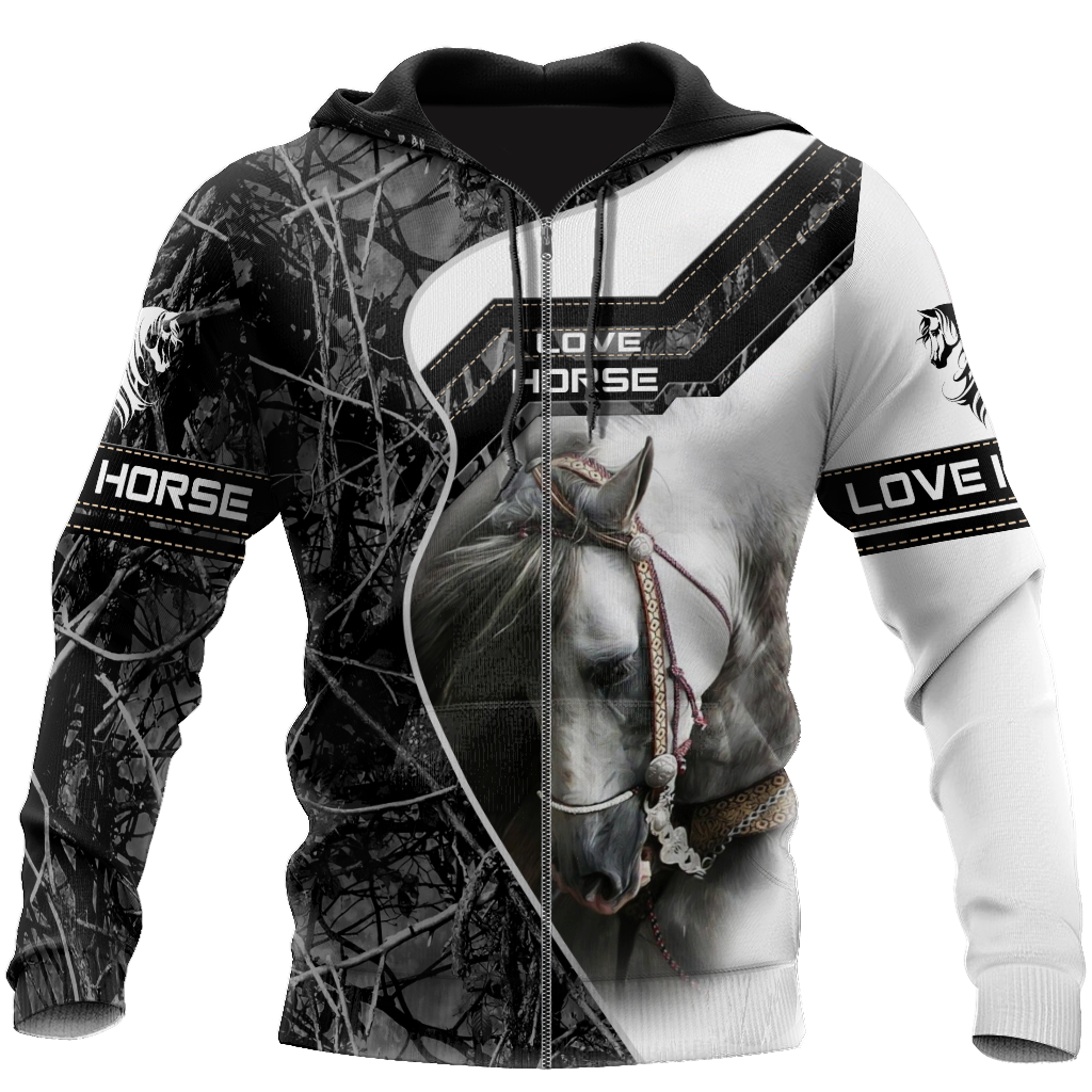 Beautiful White Horse 3D All Over Printed Shirts For Men And Women TR1911202CL