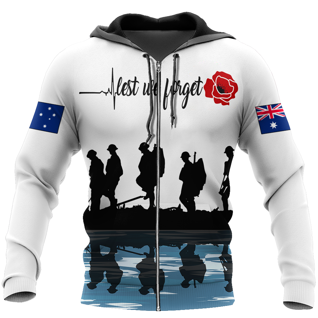 Tmarc Tee Lest we forget Anzac day Australia Flag 3D printed shirts