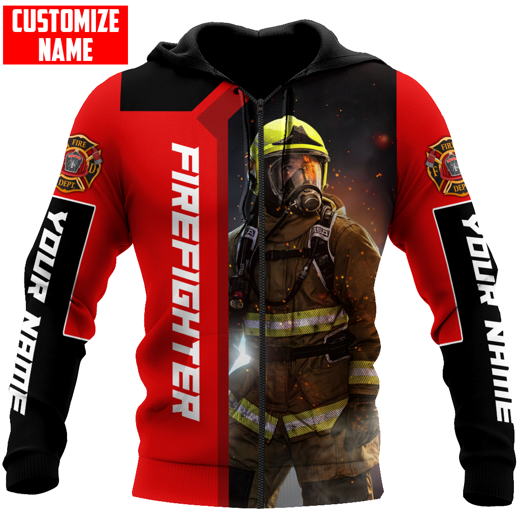 Customize Name Firefighter 3D All Over Printed Unisex Shirts