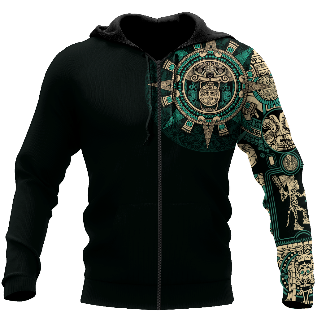 Aztec Mexican Blue 3D All Over Printed Unisex Shirts no1