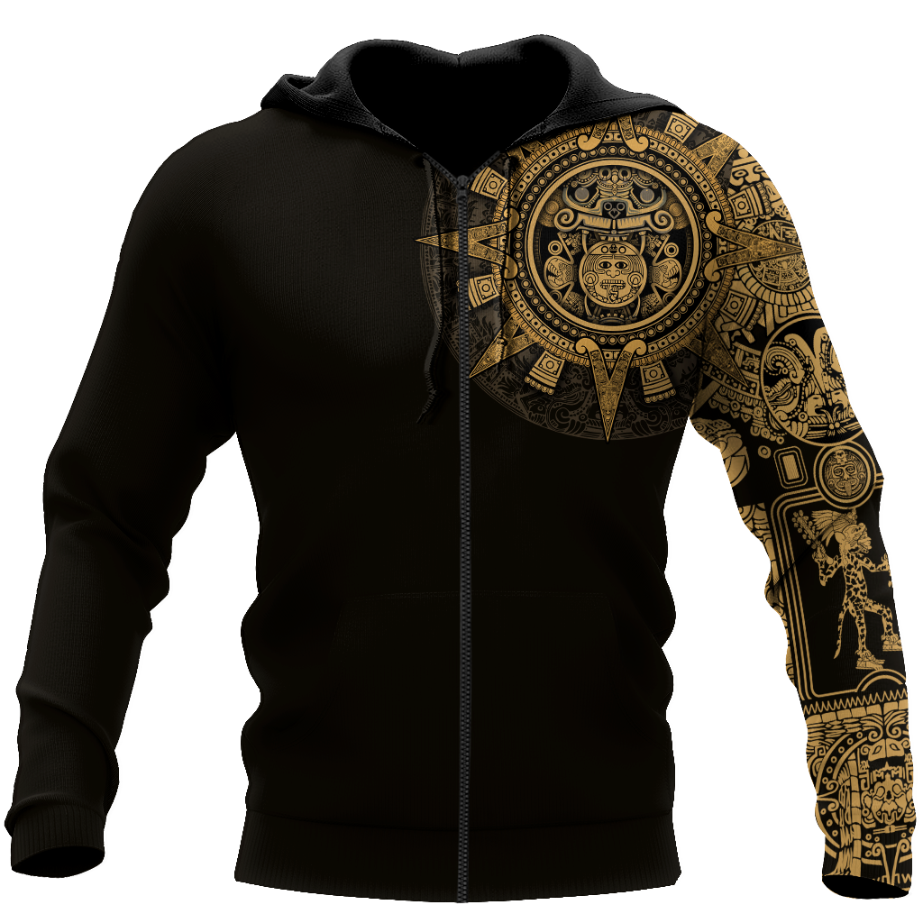 Aztec Mexican Yellow 3D All Over Printed Unisex Hoodie no2