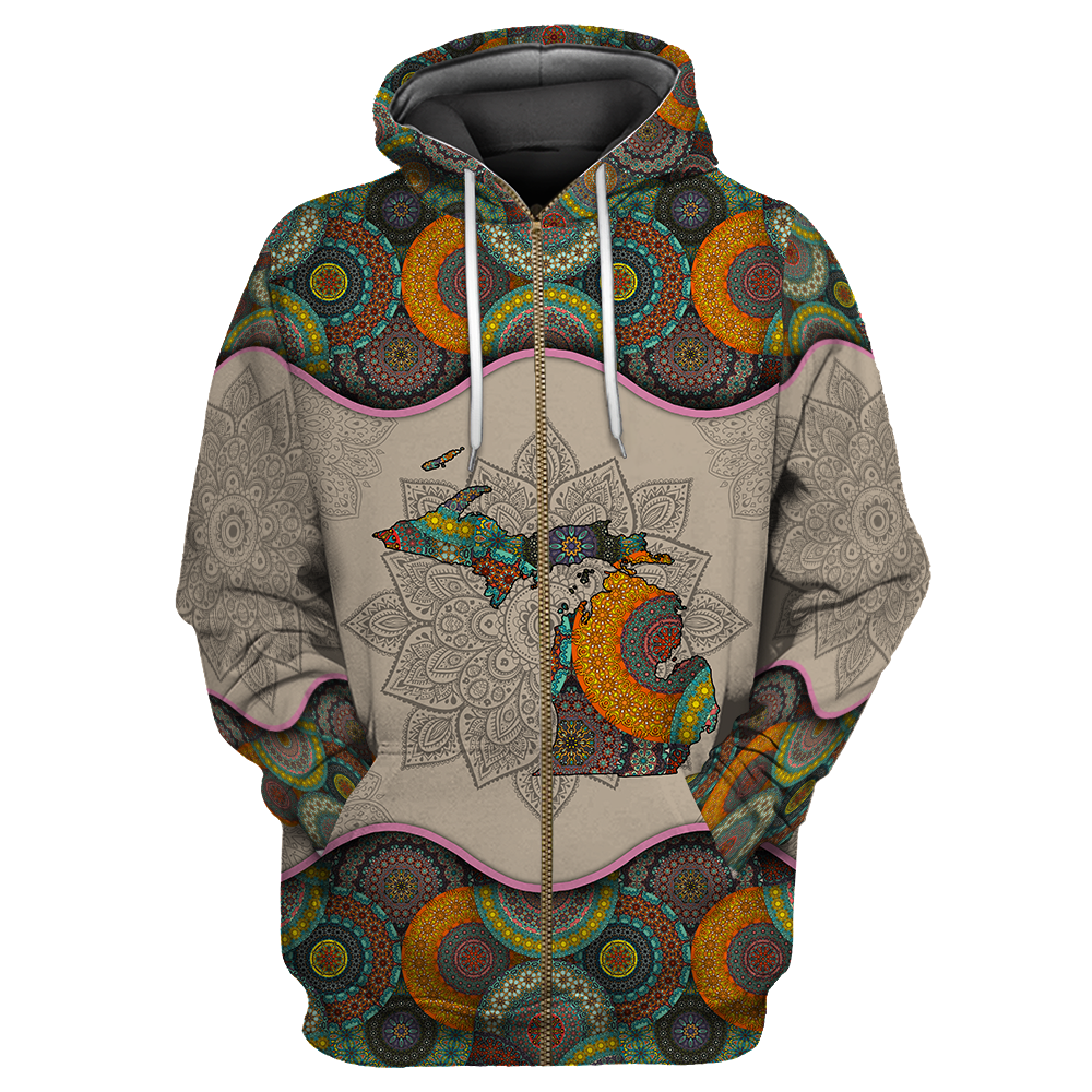 Awesome Vintage Mandala Michigan 3D All Over Printed Shirts Hoodie JJ27052002 - Amaze Style™-Apparel