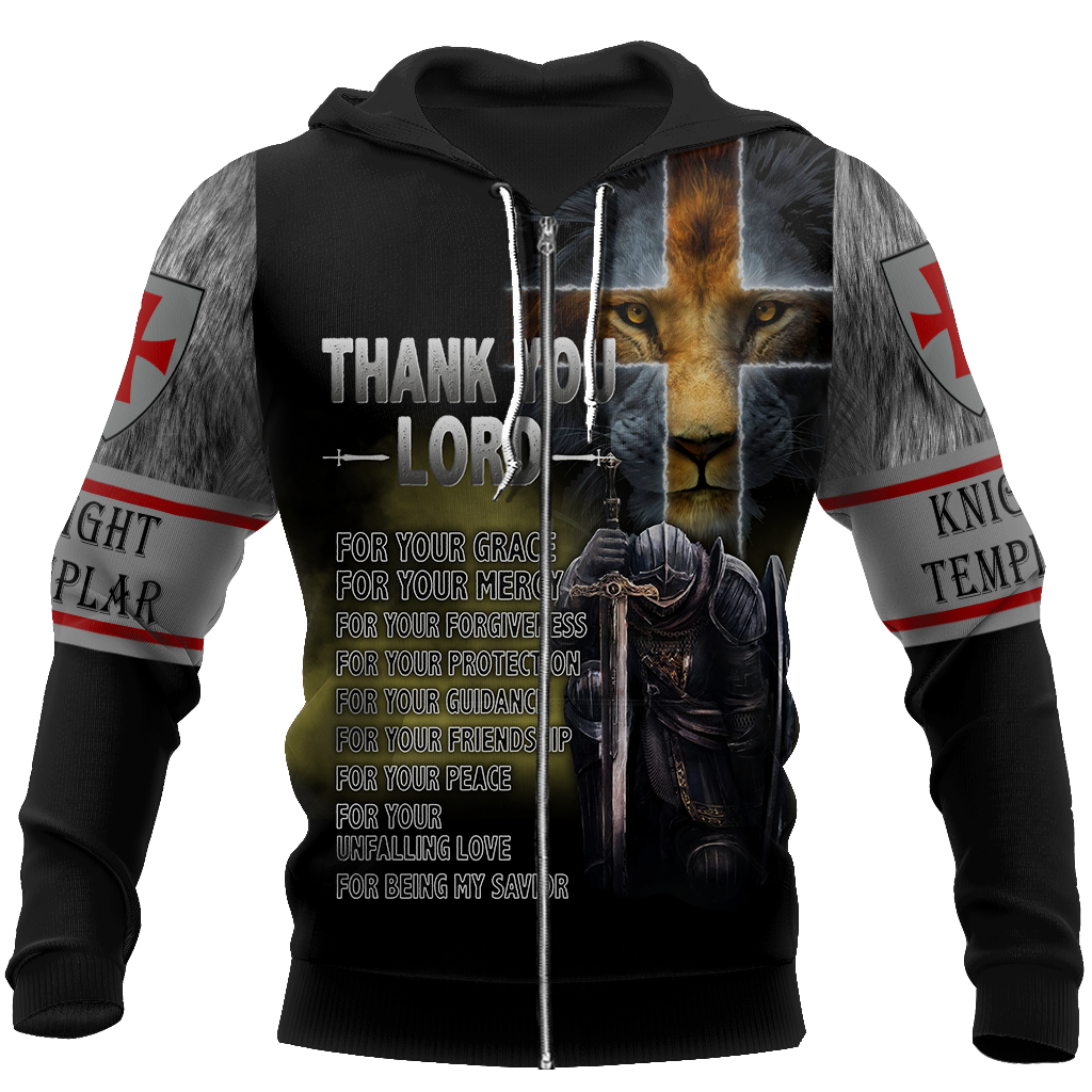 Brave Knight Templar God 3D All Over Printed Shirts JJ010401-Apparel-MP-Zipped Hoodie-S-Vibe Cosy™