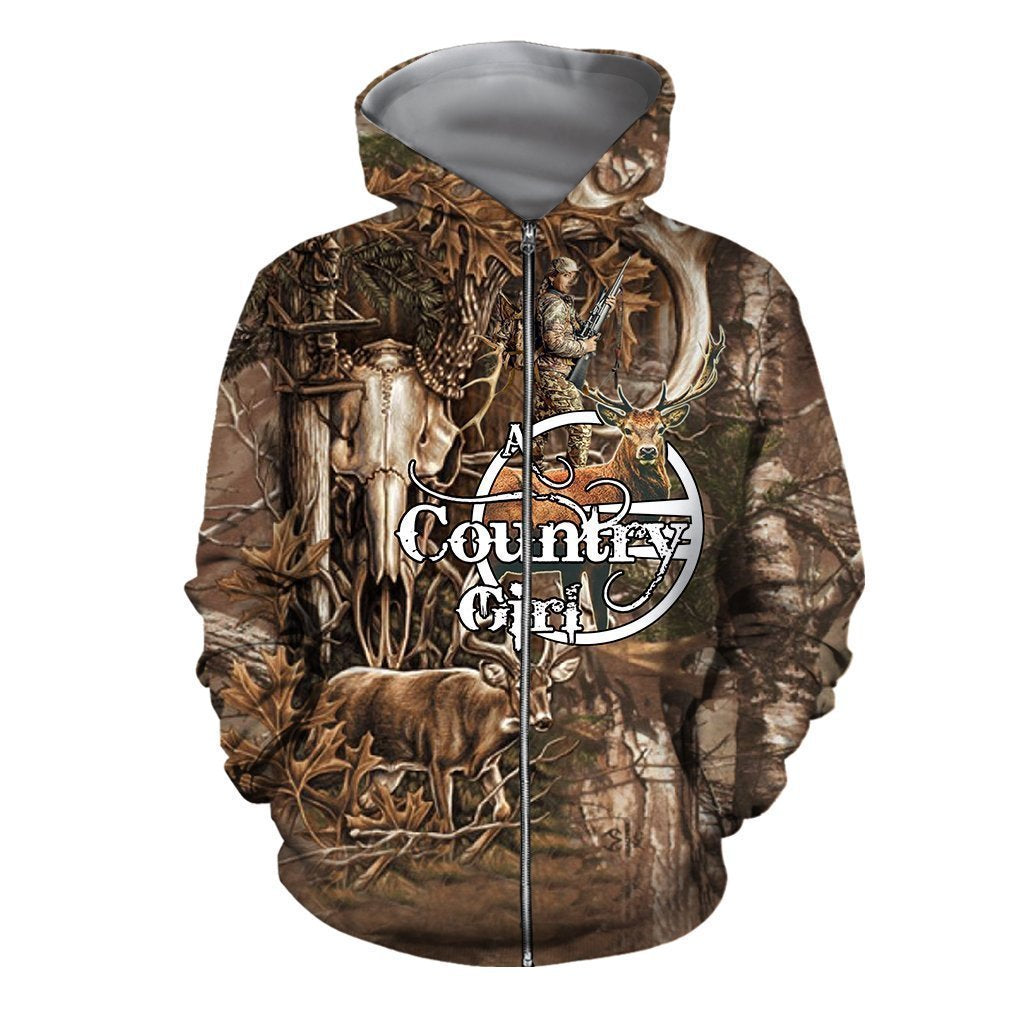 3D All Over Printed Country Girl Bowhunting Deer Art Shirts and Shorts - Amaze Style™-Apparel