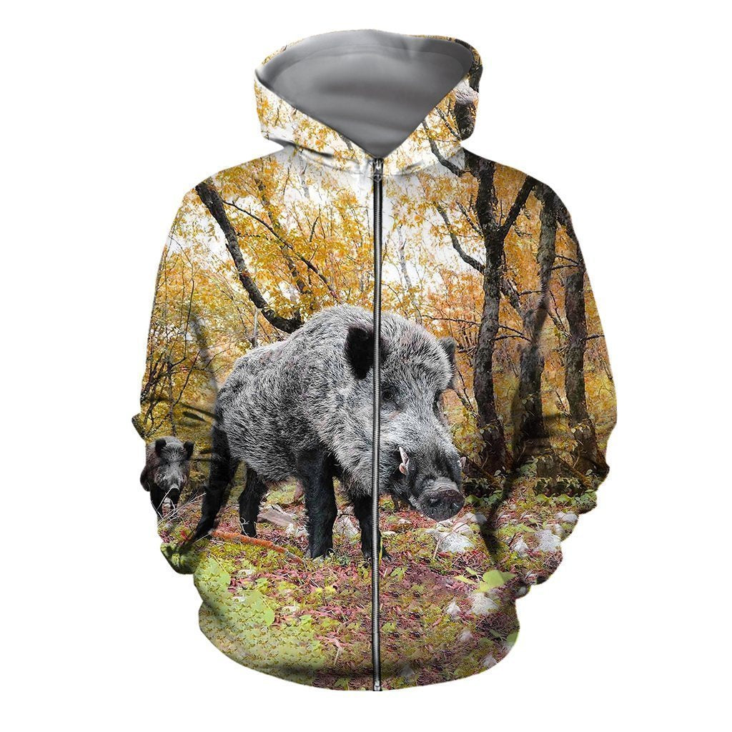 3D All Over Printed Autumn Hunting Boar Shirts and Shorts - Amaze Style™-Apparel
