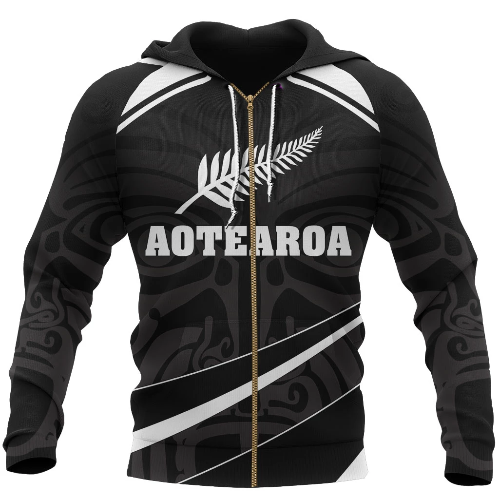 Aotearoa Silver Fern Zipper Hoodie PL208 - Amaze Style™-Apparel