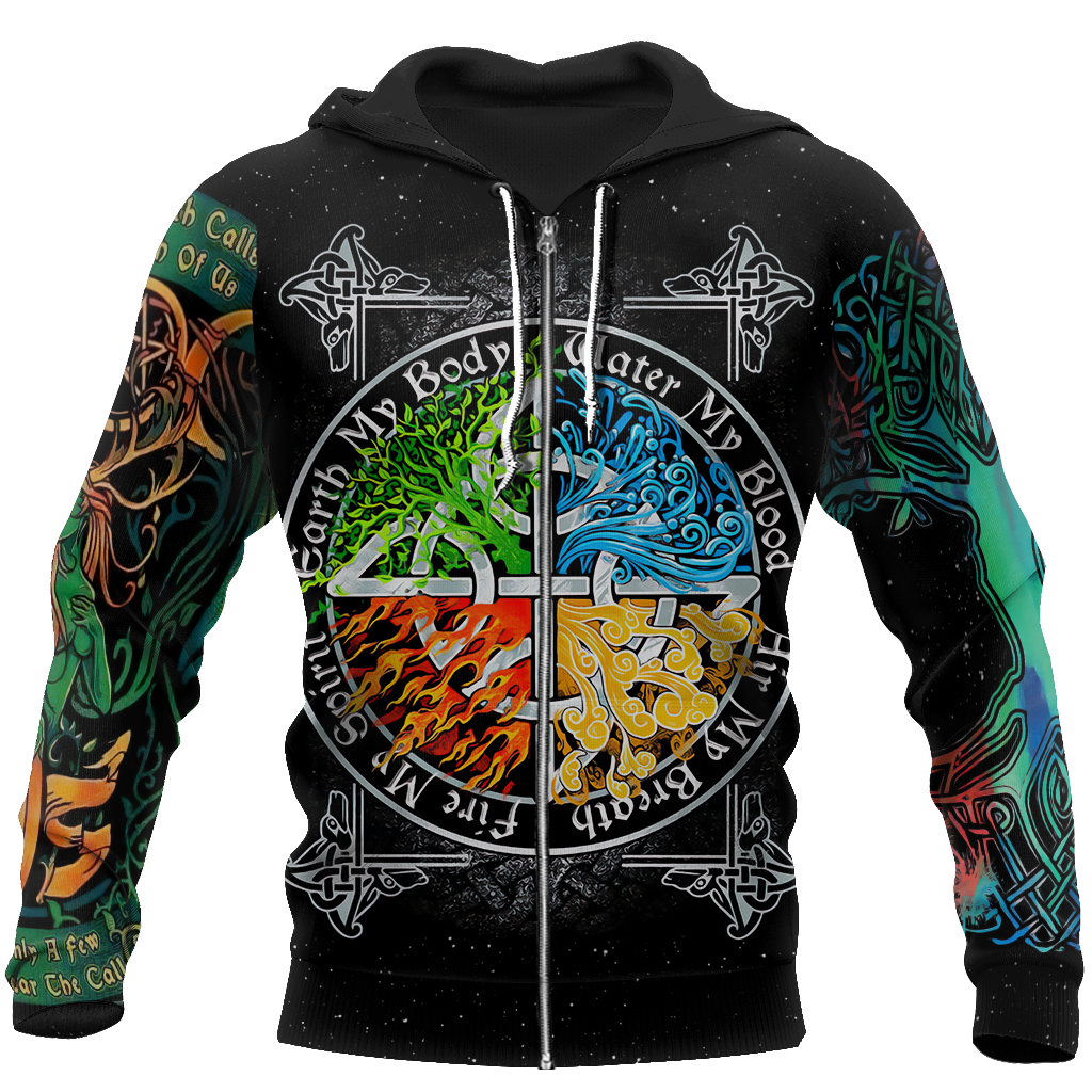 Alchemy Four Elements 3D All Over Printed Shirts Hoodie JJ130103-Apparel-MP-Zipped Hoodie-S-Vibe Cosy™