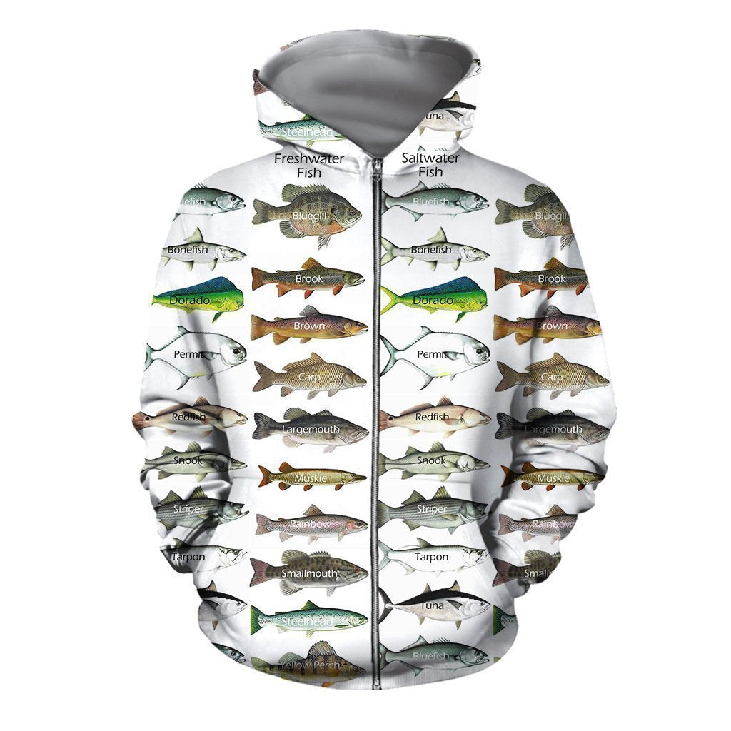 3D All Over Printed Fish Shirts and Shorts-Apparel-6teenth World-ZIPPED HOODIE-S-Vibe Cosy™