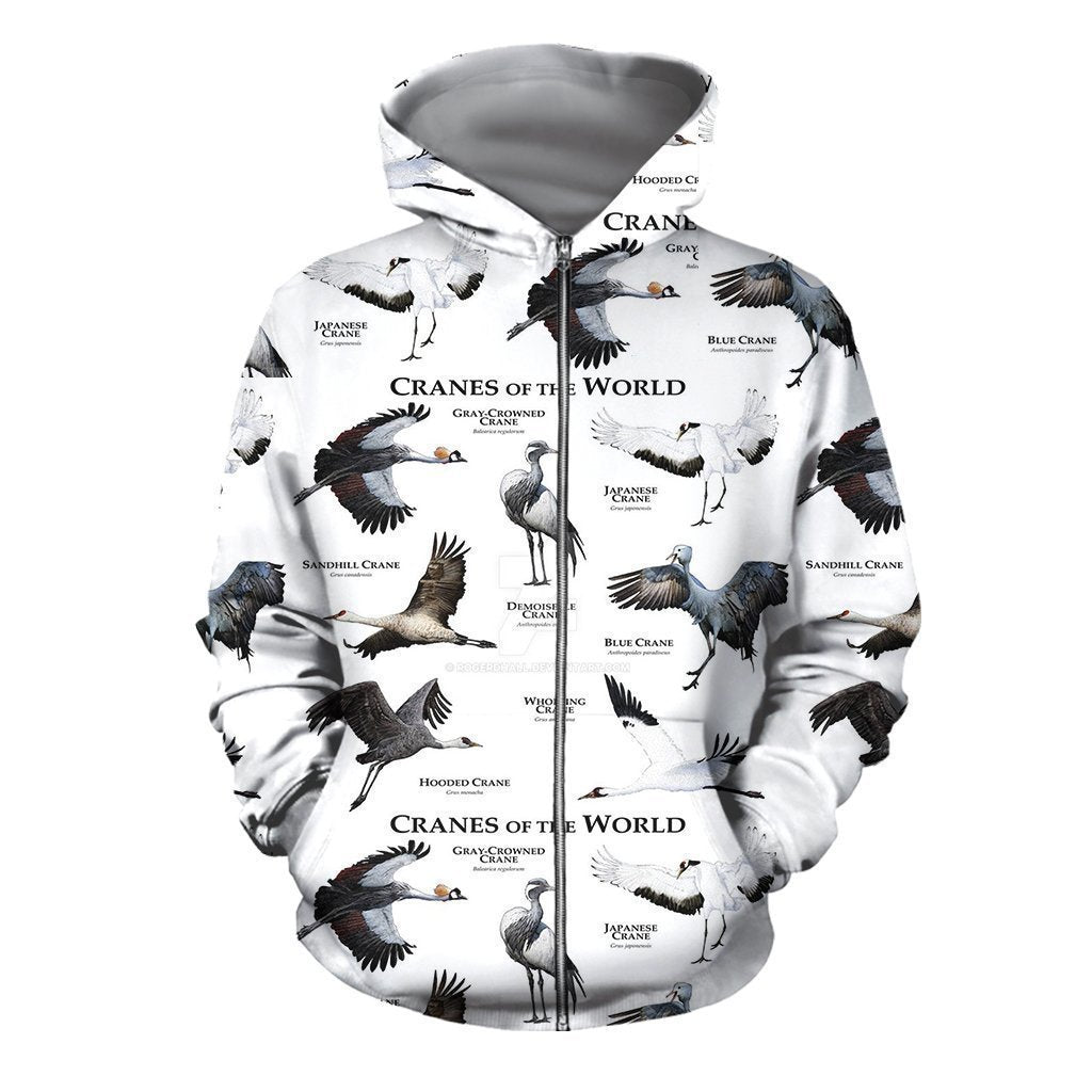 3D All Over Printed Cranes Of The World Shirts And Shorts - Amaze Style™-Apparel