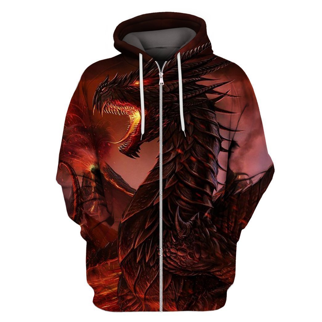 3D All Over Print Dragon Hoodie-Apparel-NM-Zipped Hoodie-S-Vibe Cosy™