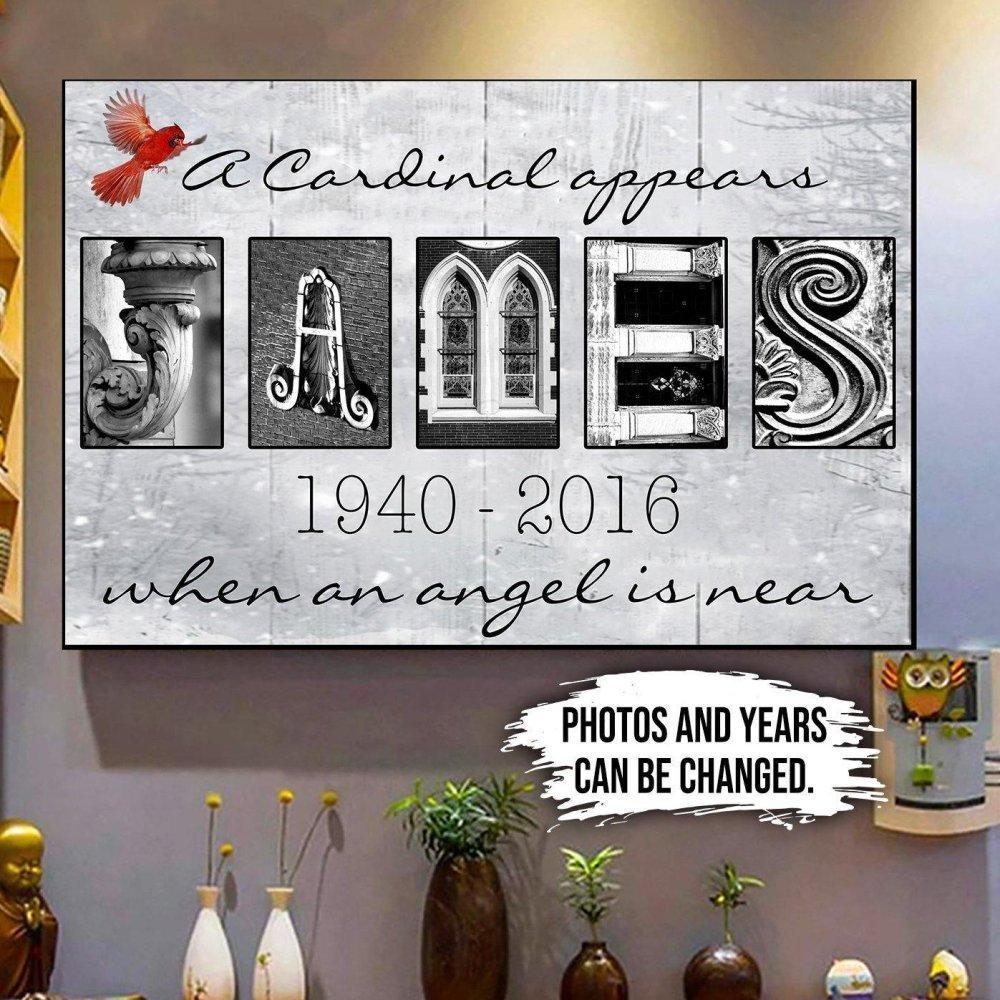 Tmarc Tee Customized A Cardinal Appears Personalized Memorial 3D All Over Printed Canvas Poster