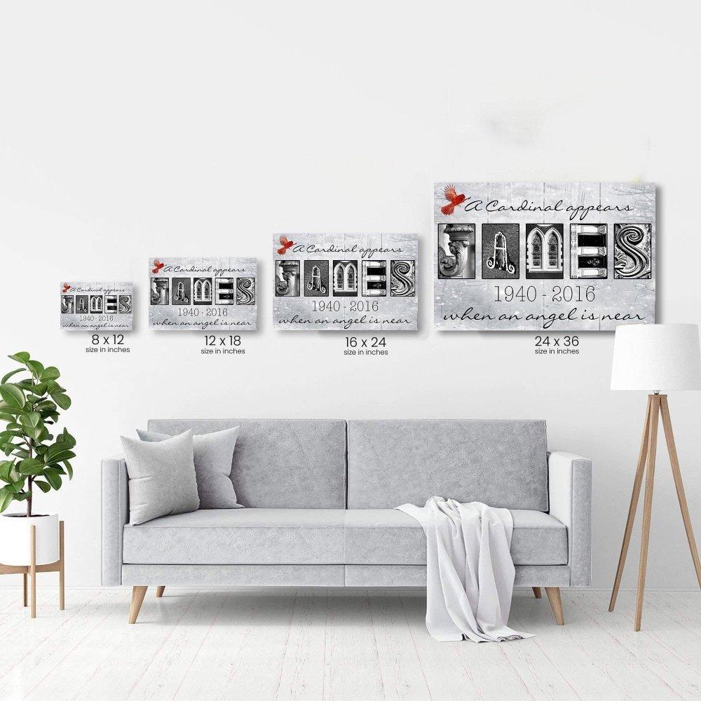 Tmarc Tee Customized A Cardinal Appears Personalized Memorial 3D All Over Printed Canvas Poster