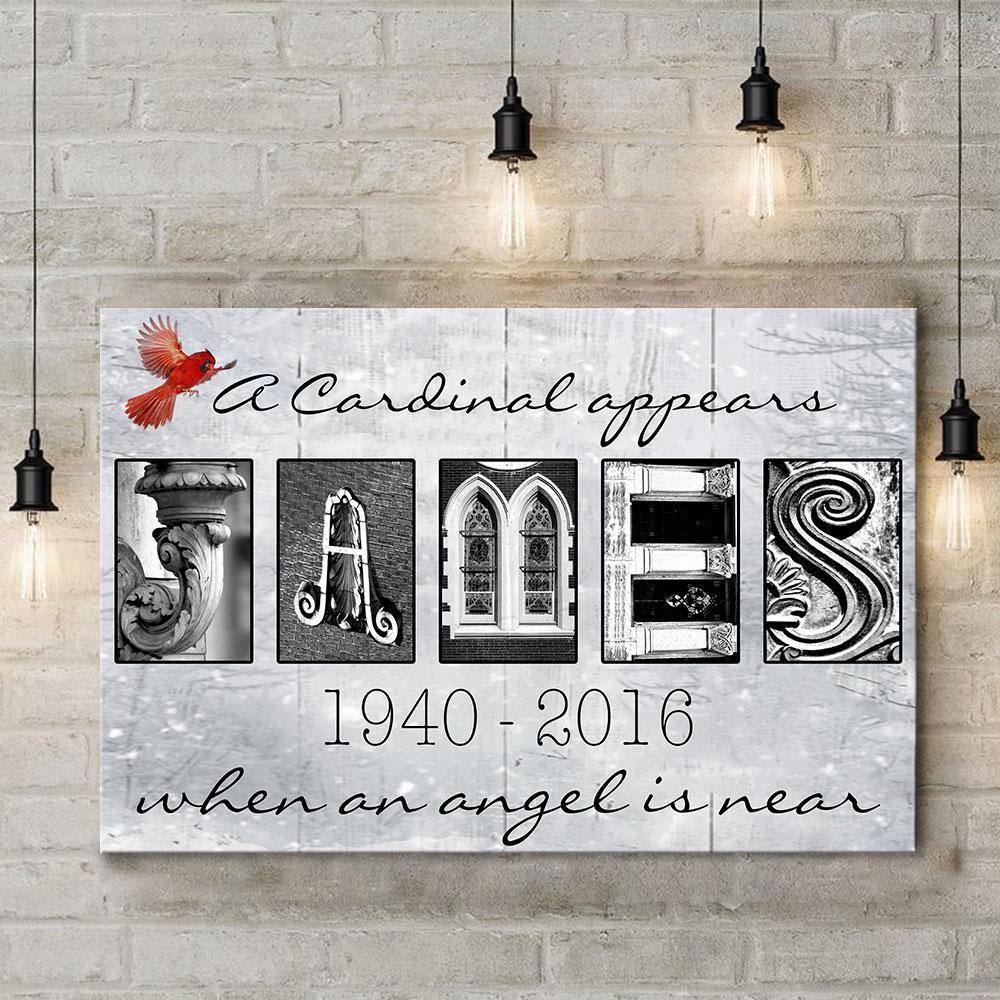 Tmarc Tee Customized A Cardinal Appears Personalized Memorial 3D All Over Printed Canvas Poster