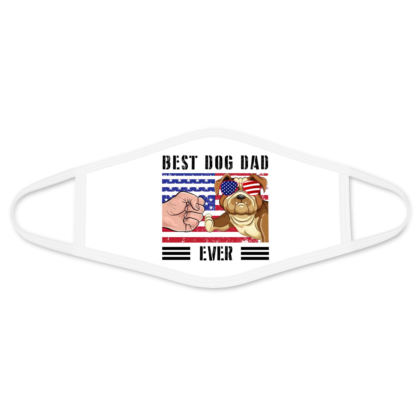 English Bull Dog American Best Dad Dog Face Mask White DL