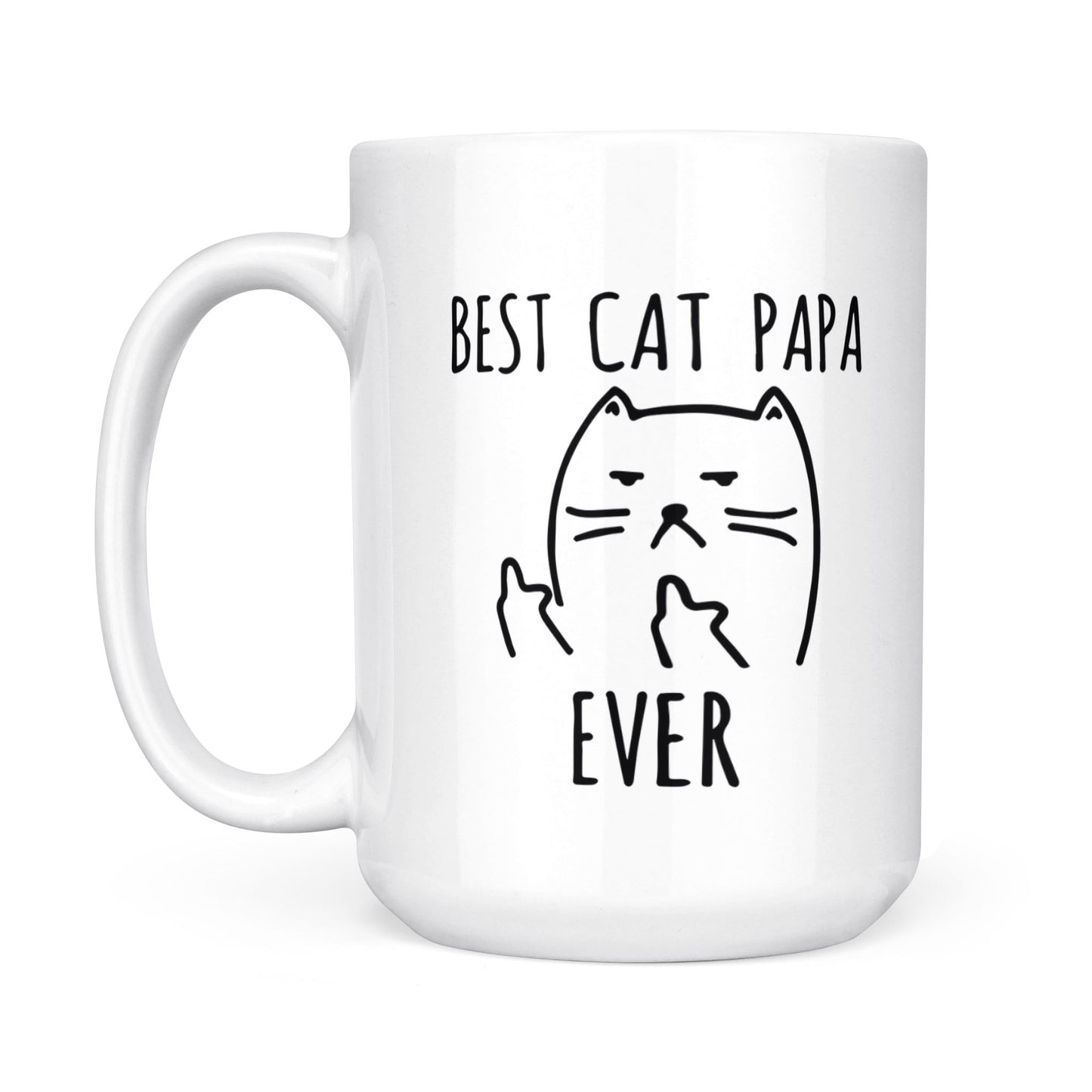 Best Gift For Dad White Mug Best Cat Papa Ever