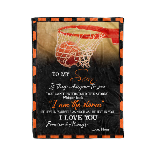 Basketball To My Son Fleece Blanket HG