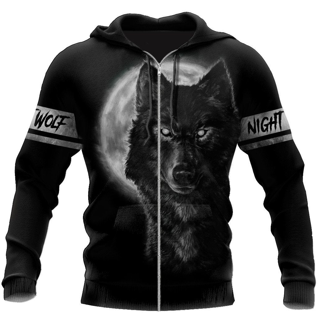 Wolf in Moon 3D All Over Printed Shirt for Men and Women