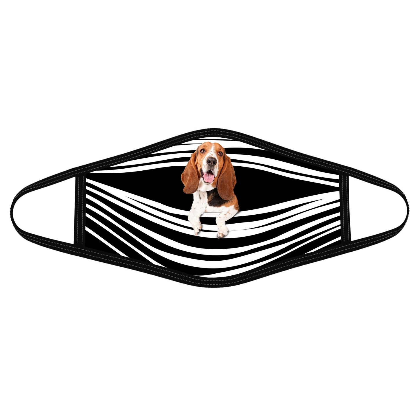 Basset Hound Stripes All-Over-Print Face Mask DL