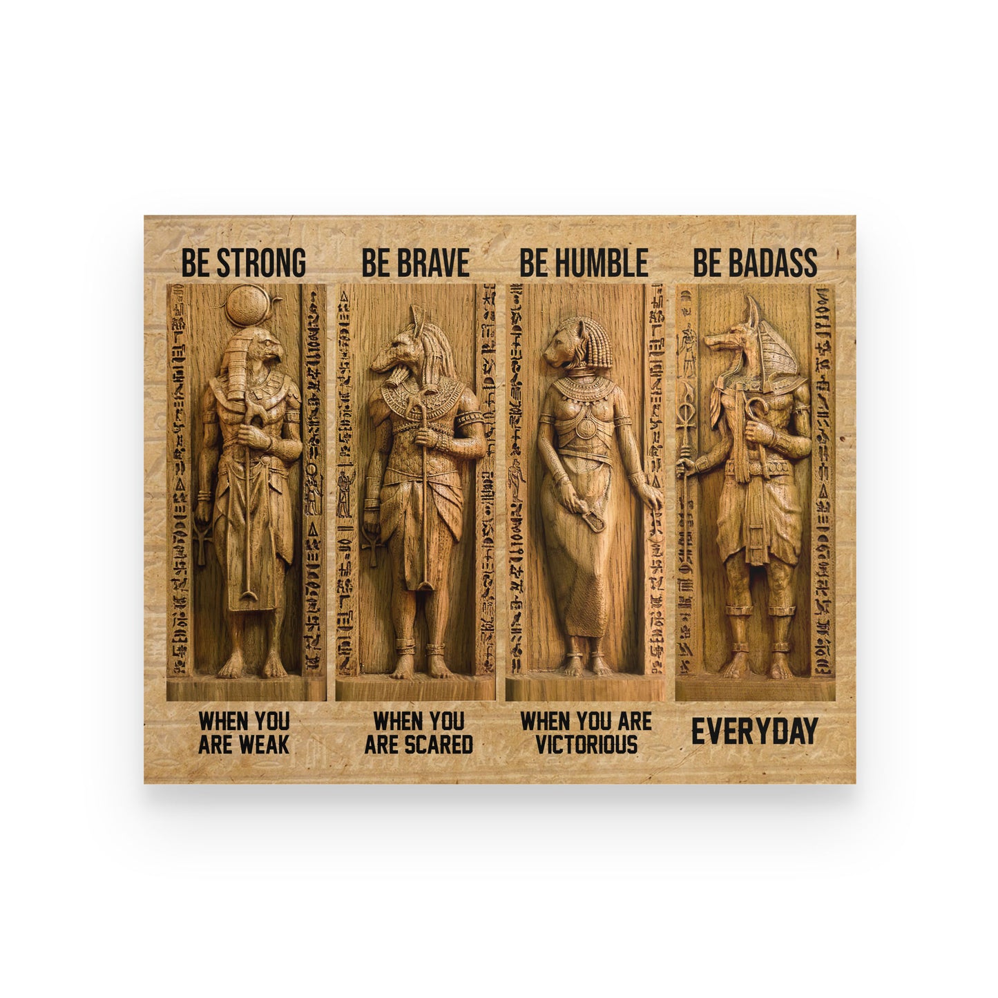 Anubis Ancient Egypt Be Strong Brave Humble Badass Poster Horizontal HC