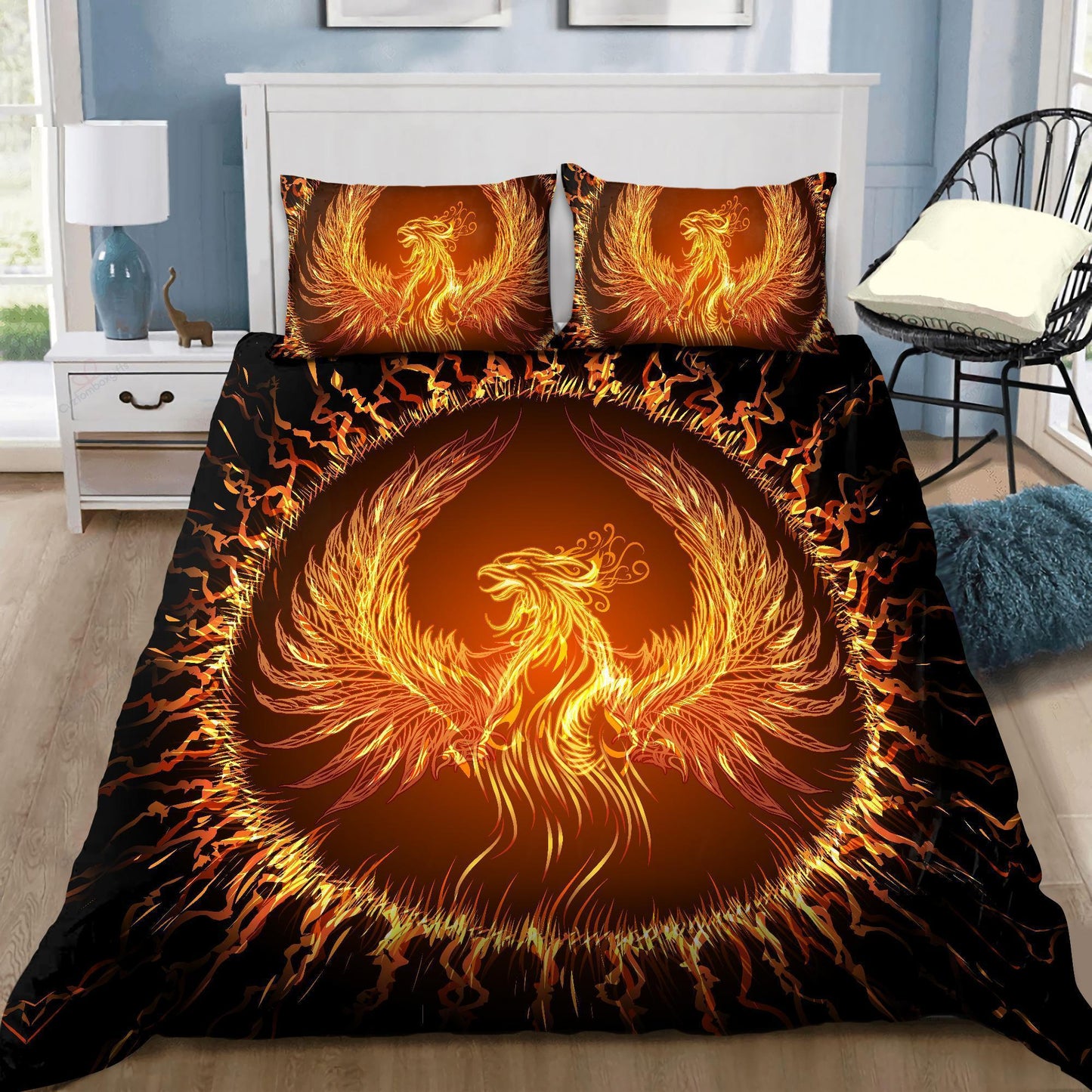 Beautiful Fire Circle Phoenix Bedding Set DQB08192006-MEI