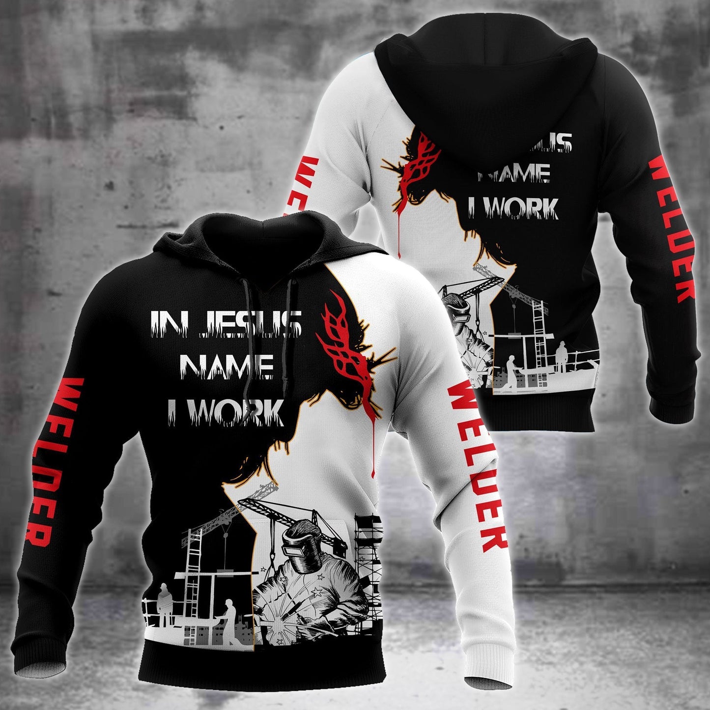 Welder In Jesus Name I Work Unisex All Over Printed Shirts MEI