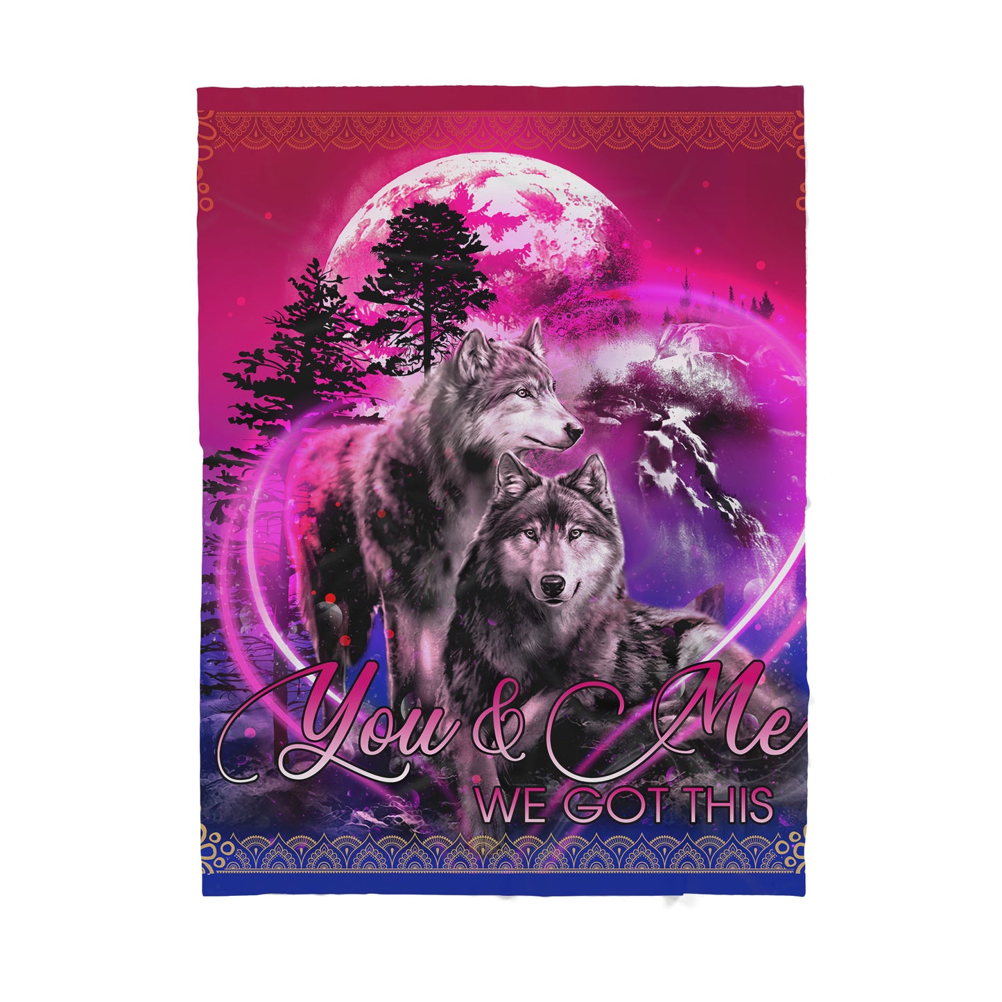 Wolf Couple Sherpa Blanket TP